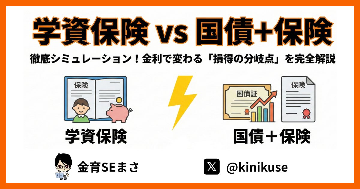 学資保険は時代遅れ？国債＋保険と4パターンで徹底比較【シミュレーション】のアイキャッチ画像